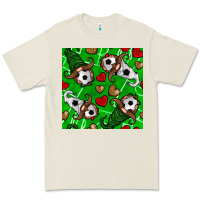Bone soccer gnomes and hearts seamless pattern Premium Tee - BundleAndBundleShop