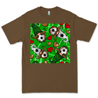 Cacao soccer gnomes and hearts seamless pattern Premium Tee - BundleAndBundleShop