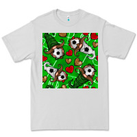 Dove Grey soccer gnomes and hearts seamless pattern Premium Tee - BundleAndBundleShop