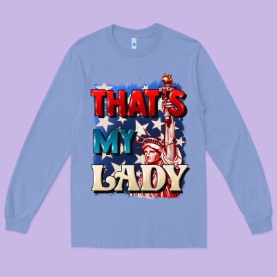 Thats My Lady 4th Of July Long Sleeve Tee Designed By Cowgirlartshop