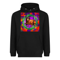 Black halloween red angus bull Heavyweight Hoodie - LillyAllenDesigns