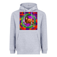 Heather Grey halloween red angus bull Heavyweight Hoodie - LillyAllenDesigns