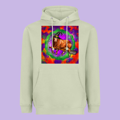 Halloween Red Angus Bull Heavyweight Hoodie Designed By Lillyallendesigns