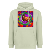 Matcha halloween red angus bull Heavyweight Hoodie - LillyAllenDesigns
