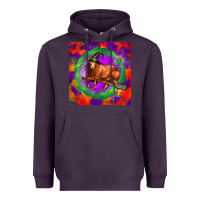 Plum halloween red angus bull Heavyweight Hoodie - LillyAllenDesigns