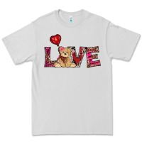 Dove Grey valentines day tedybear love Premium Tee - RanaPortraitStore
