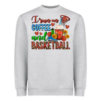Heather Grey I Run On Coffee And Basketball Frappe Heavyweight Sweatshirt - FaDigitalArtStudio