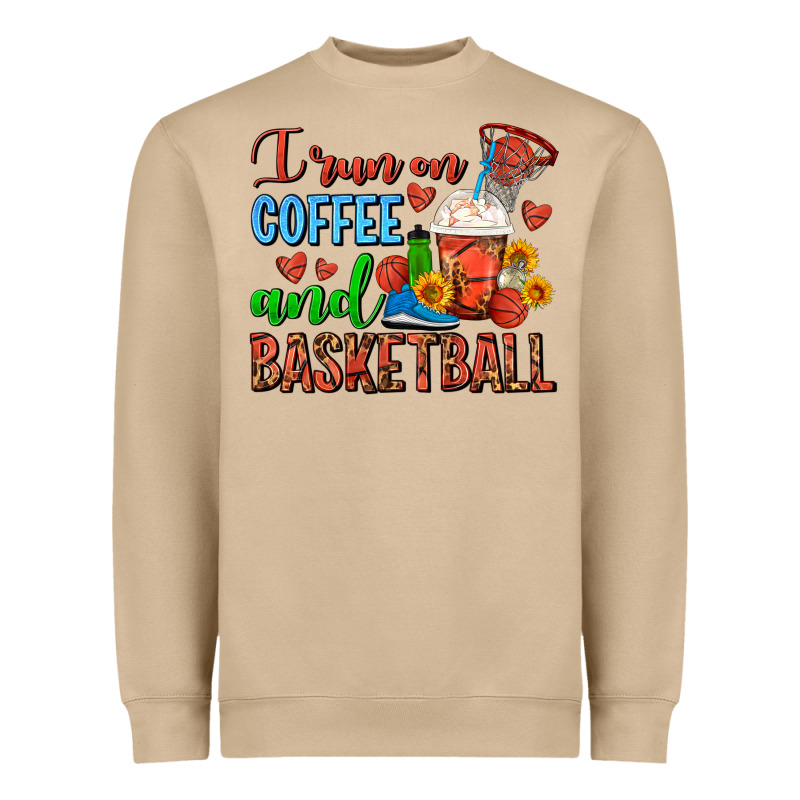 I Run On Coffee And Basketball Frappe Heavyweight Sweatshirt by FaDigitalArtStudio | Teevron