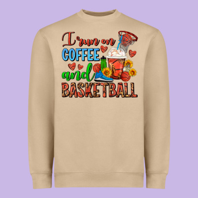 I Run On Coffee And Basketball Frappe Heavyweight Sweatshirt Designed By Fadigitalartstudio