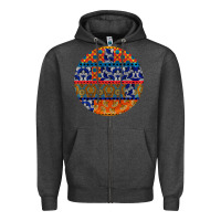 Charcoal Heather african fabric pattern round earrings Zipper Hoodie - BundleAndBundleShop