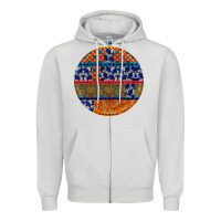 Dove Grey african fabric pattern round earrings Zipper Hoodie - BundleAndBundleShop