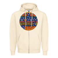 Sandshell african fabric pattern round earrings Zipper Hoodie - BundleAndBundleShop