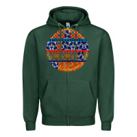 Sports Green african fabric pattern round earrings Zipper Hoodie - BundleAndBundleShop