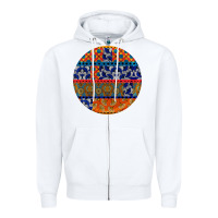 White african fabric pattern round earrings Zipper Hoodie - BundleAndBundleShop