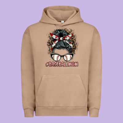 Baseballmom Messy Bun Urban Hoodie Designed By Barkaloodesign