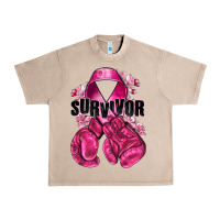 French Oak Survivor Breast Cancer with boxing gloves Urban Heavy Tee - NancyCooperArtShop