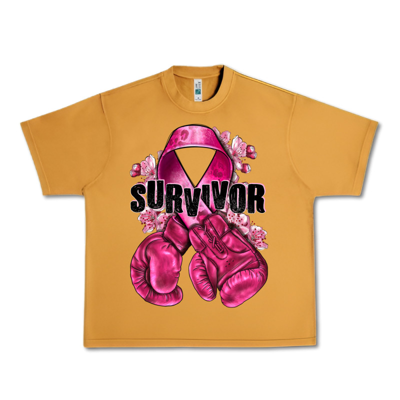 Survivor Breast Cancer With Boxing Gloves Urban Heavy Tee by NancyCooperArtShop | Teevron