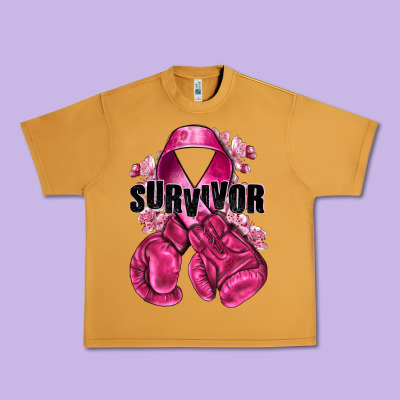 Survivor Breast Cancer With Boxing Gloves Urban Heavy Tee Designed By Nancycooperartshop
