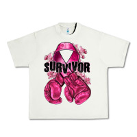 Pistachio Survivor Breast Cancer with boxing gloves Urban Heavy Tee - NancyCooperArtShop