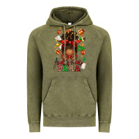 Vintage Olive santa's favorite para afro messy bun Vintage Hoodie - texasbilliewilder