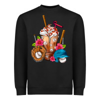Black Baseball Frappe Heavyweight Sweatshirt - FaDigitalArtStudio