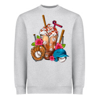 Heather Grey Baseball Frappe Heavyweight Sweatshirt - FaDigitalArtStudio
