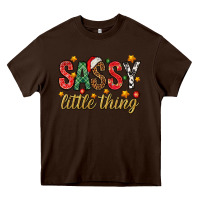 Chocolate Brown Sassy litte thing Heavy Core Tee - NancyCooperArtShop