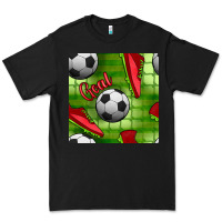 Black soccer shoes goal seamless pattern Premium Tee - BundleAndBundleShop