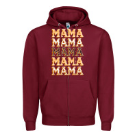 Burgundy fall mama Zipper Hoodie - BundleAndBundleShop