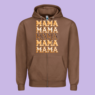 Fall Mama Zipper Hoodie Designed By Bundleandbundleshop