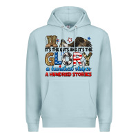 Blue Mist it's the guts and it's the glory a hundred stories Premium Hoodie - RanaPortraitStore