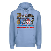Colony Blue it's the guts and it's the glory a hundred stories Premium Hoodie - RanaPortraitStore