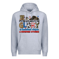 Heather Grey it's the guts and it's the glory a hundred stories Premium Hoodie - RanaPortraitStore