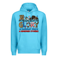 Ocean Blue it's the guts and it's the glory a hundred stories Premium Hoodie - RanaPortraitStore