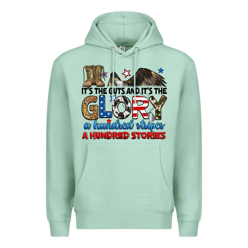 It's The Guts And It's The Glory A Hundred Stories Premium Hoodie by RanaPortraitStore | Teevron