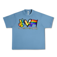 Pebble Blue Peace love equality Urban Heavy Tee - NancyCooperArtShop