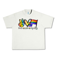 Pistachio Peace love equality Urban Heavy Tee - NancyCooperArtShop