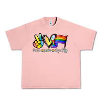 Salmon Peace love equality Urban Heavy Tee - NancyCooperArtShop
