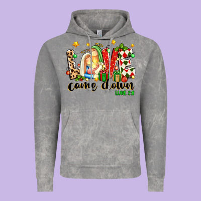 Love Came Down Luke 2 11 Vintage Hoodie Designed By Texasbilliewilder