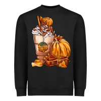 Black Pumpkin Spice Coffee Heavyweight Sweatshirt - FaDigitalArtStudio