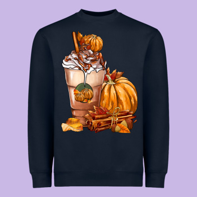 Pumpkin Spice Coffee Heavyweight Sweatshirt Designed By Fadigitalartstudio