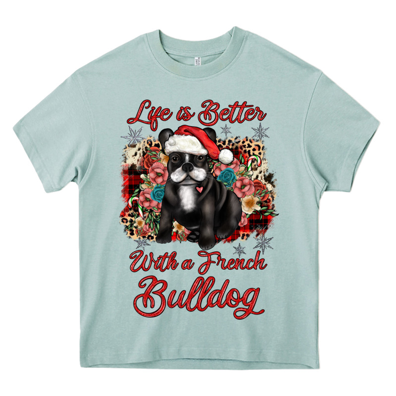 Christmas Life Is Better With A French Bulldog Heavy Core Tee by JahusDesignShop | Teevron