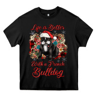 Black christmas life is better with a french bulldog Heavy Core Tee - JahusDesignShop
