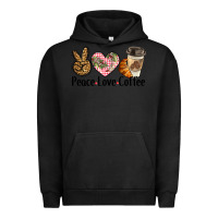 Pigment Black peace love coffee Urban Hoodie - BarkalooDesign