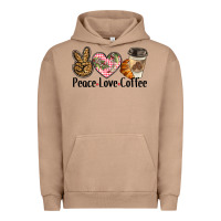 Pigment Burro peace love coffee Urban Hoodie - BarkalooDesign