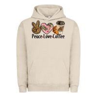 Pigment French Oak peace love coffee Urban Hoodie - BarkalooDesign