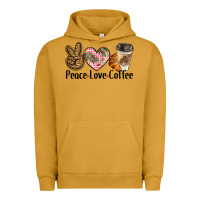Pigment Peanut Butter peace love coffee Urban Hoodie - BarkalooDesign