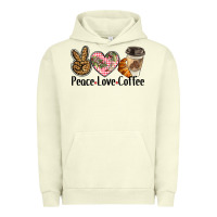Pigment Pistachio peace love coffee Urban Hoodie - BarkalooDesign