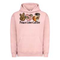 Pigment Salmon peace love coffee Urban Hoodie - BarkalooDesign
