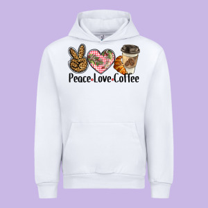 Peace Love Coffee Urban Hoodie Designed By Barkaloodesign